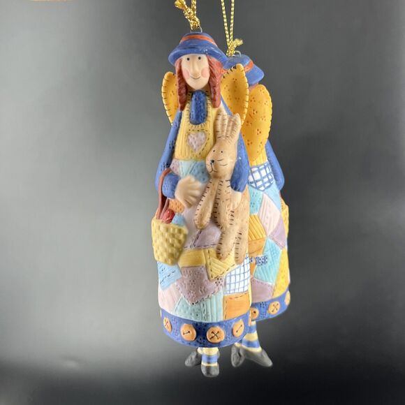 Christmas Angel Bell Ornaments Lang & Wise 1998 Ellen Stouffer Set of 4 First ED - Picture 10 of 16